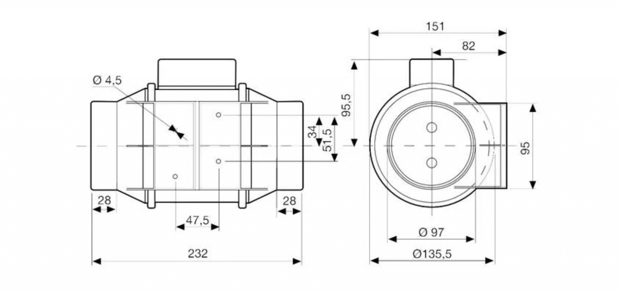 Kanalinis ventiliatorius S&P TD160/100 HomeAir